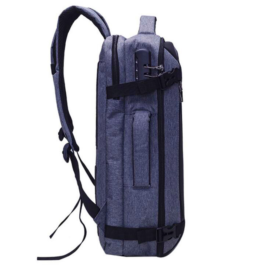 Городской рюкзак с USB выходом для ноутбука водонепроницаемый с кодовым замком синий - фото 9 - id-p88203864