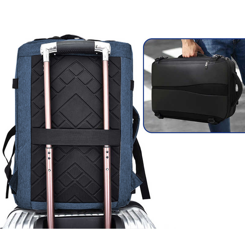 Городской рюкзак с USB выходом для ноутбука водонепроницаемый с кодовым замком синий - фото 5 - id-p88203864