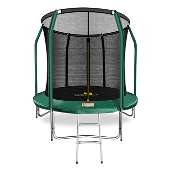 Батут ARLAND Premium 8 ft inside с внутренней страховочной сеткой и лестницей (Dark green)