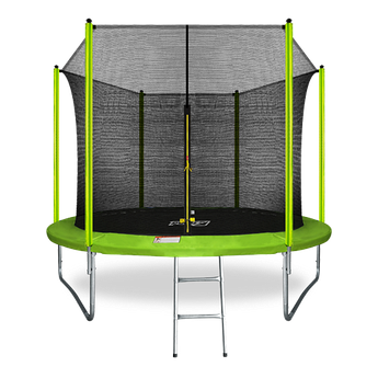 Батут OXYGEN 10 ft inside с внутренней страховочной сеткой и лестницей (Light green)