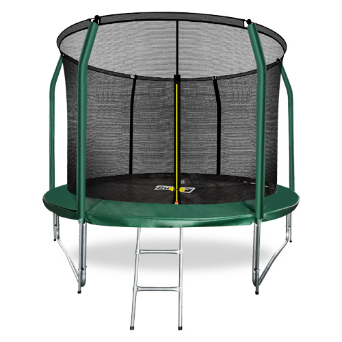 Батут ARLAND Premium 10 ft inside с внутренней страховочной сеткой и лестницей (Dark green)