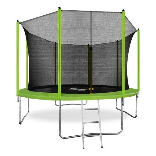 Батут ARLAND 12 ft inside с внутренней страховочной сеткой и лестницей (Light green)