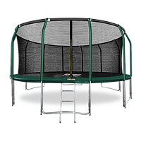 Батут ARLAND Premium 16 ft inside с внутренней страховочной сеткой и лестницей (Dark green)