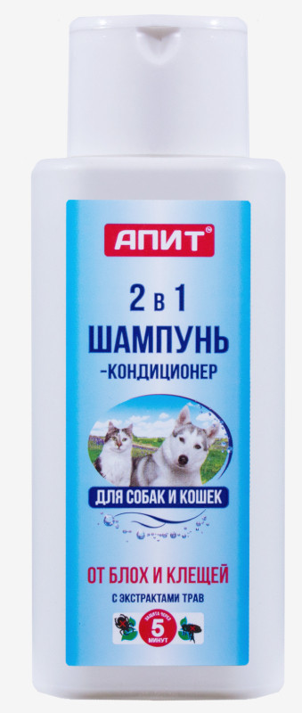 Шампунь-кондиционер против блох для кошек и собак АПИТ