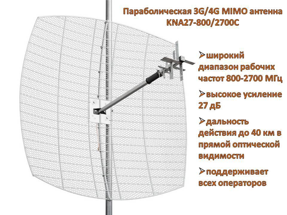 Параболическая 3G/4G MIMO антенна с усилением 27дБ, модель KNA27-800/2700C - фото 1 - id-p88210940