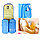 Органайзер для хранения косметики и аксессуаров складной подвесной Wosh bag синий, фото 7