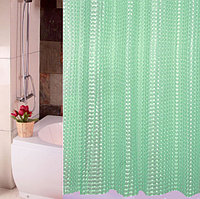 Водонепроницаемая шторка для ванной полупрозрачная 3D Shower curtain 180x180 см зеленая