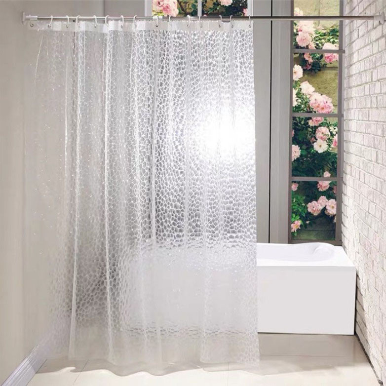 Водонепроницаемая шторка для ванной полупрозрачная 3D Shower curtain 180x180 см белая - фото 3 - id-p88219360