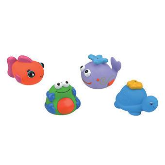 Набор для ванны из 4-х игрушек (черепашка, кит, рыбка, лягушка)