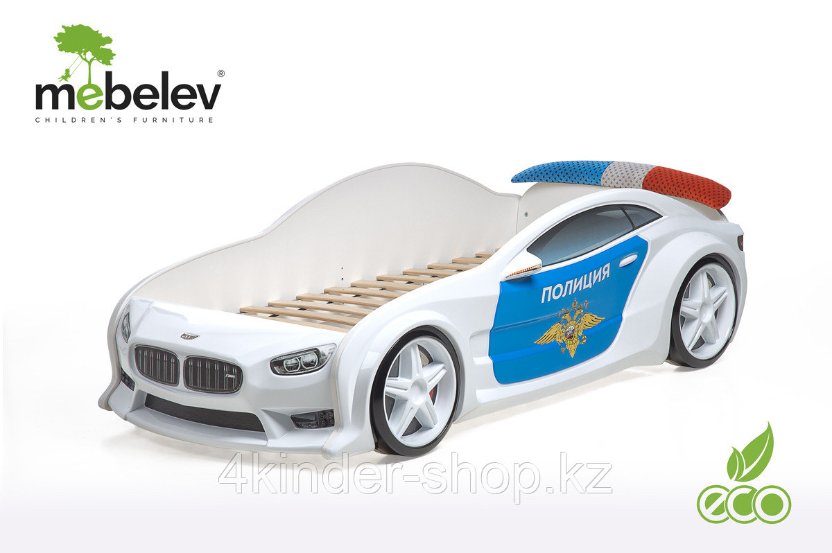 Кровать-машинка объемная (3d) EVO "БМВ" Полиция