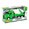 Профи автомобиль-контейнеровоз инерционный со светом и звуком зелёный в коробке