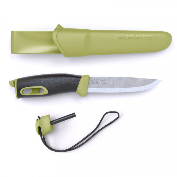 Нож MORAKNIV COMPANION SPARK GREEN / RED (c огнивом и паракордом в комплекте)