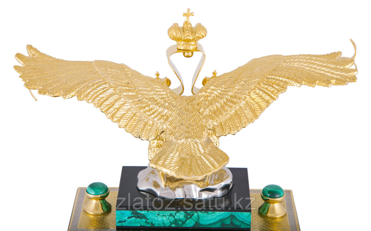Письменный набор "Двуглавый орел" из малахита - Купить в Казахстане - фото 3 - id-p61718950