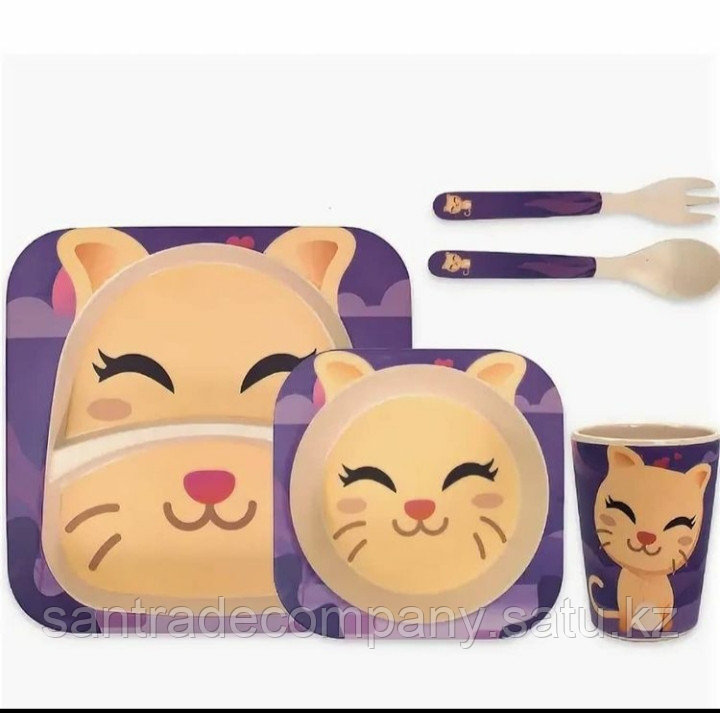 Набор Детской посуды из Бамбука "BAMBOO KIDS SET"(уточнить о расцветках)
