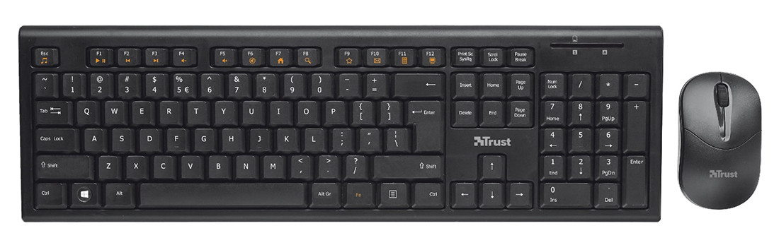 Комплект клавиатура+ мышь Trust RU NOLA WLESS черный - фото 1 - id-p88294955