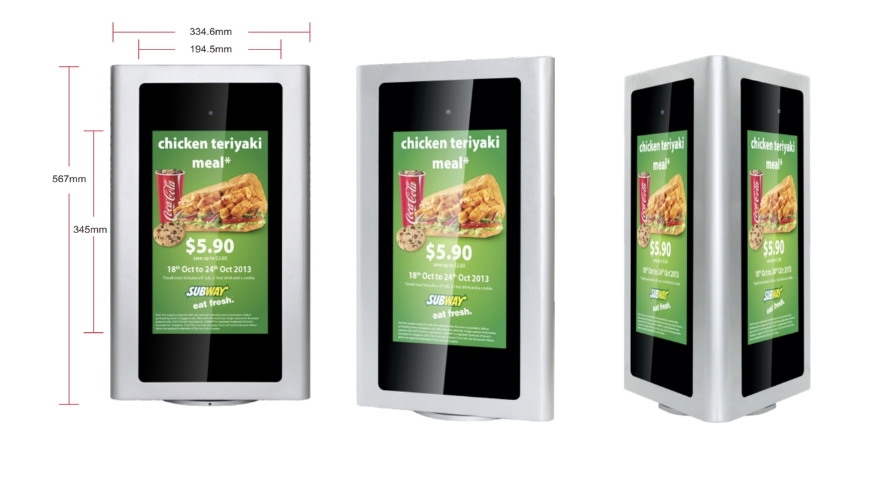 Рекламные и информационные экраны Digital Signage (мин заказ 10 штук.) 3-х сторонний экран 15.6" - фото 2 - id-p88297513
