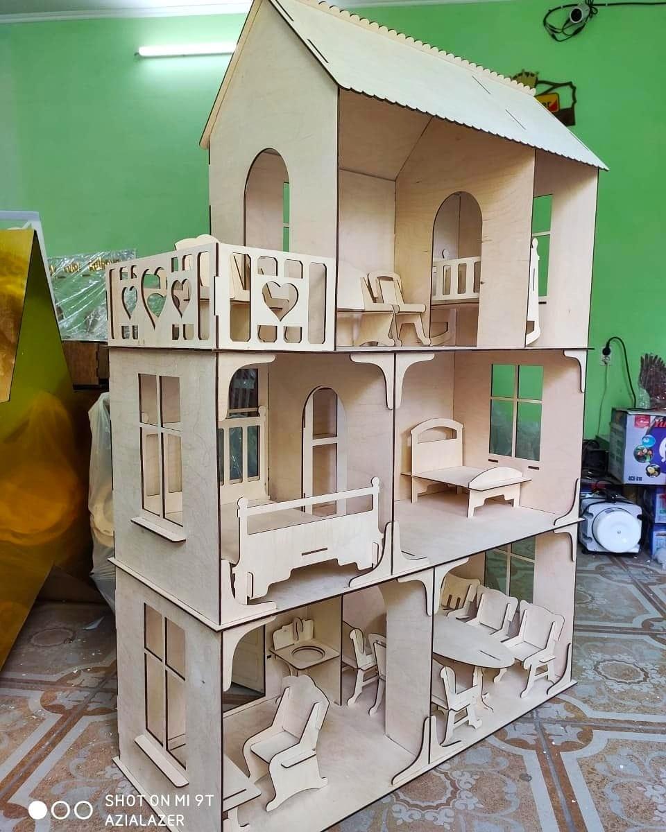 Кукольный ЭКО домик + 17 предметов мебели (120х84х36см) - фото 2 - id-p74146013