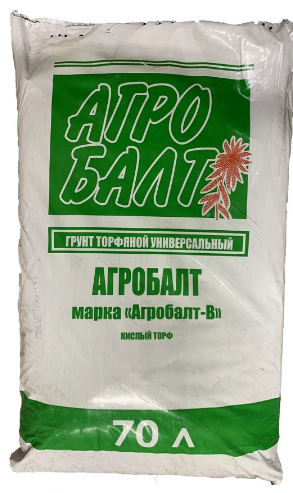 Субстрат Агробалт-В верховой (кислый) 0-20мм 70л