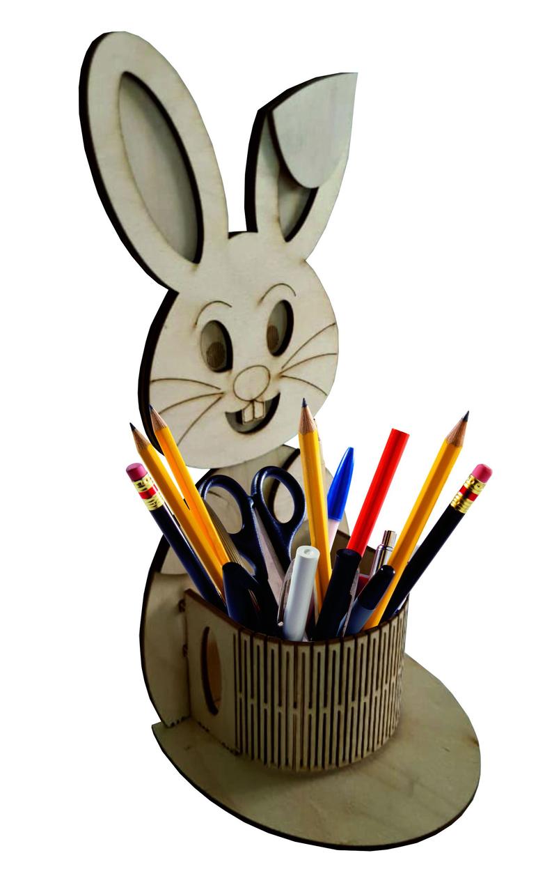 Органайзер зайчик для детских принадлежностей карандашница.