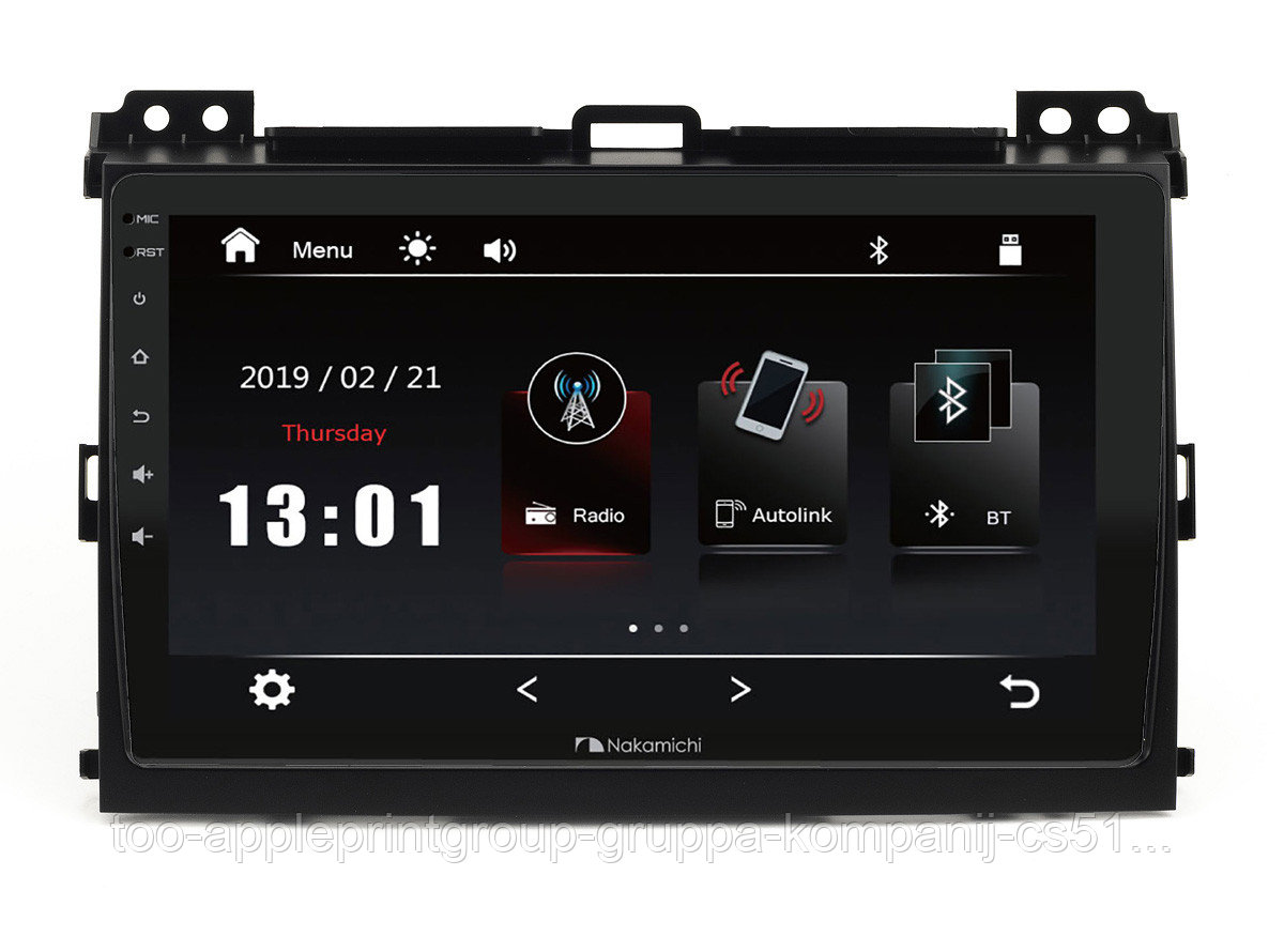 ШГУ Toyota LC Prado 120 (Nakamichi NTA-2209) 4x50Вт,RDS,MP5,USB,BT,2.5D экран,мультиподсветка,MirrorLink, 9"
