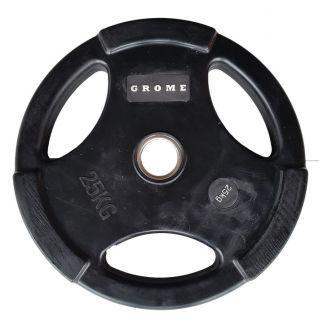 Диск олимпийский Grome WP074 черный обрезиненный (20 кг) - фото 6 - id-p74111669