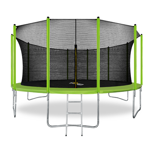 Батут ARLAND 16FT с внутренней страховочной сеткой и лестницей (Light green) - фото 1 - id-p88309763