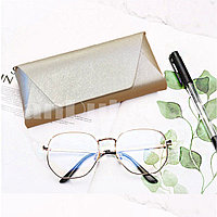 Чехол футляр каркасный для очков бежевый