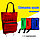 Складная сумка тележка металлическая на 2 колесах с 2 карманами трансформер в ассортименте, фото 2