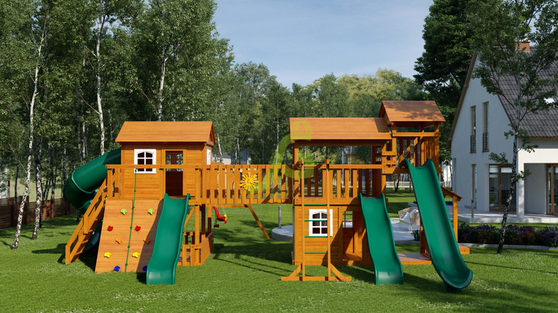 Детский игровой комплекс "Домик" IgraGrad Детская деревянная площадка "IgraGrad Домик 6"