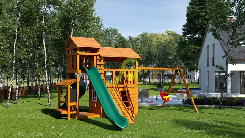 Детский игровой комплекс "Домик" IgraGrad Детская деревянная площадка "IgraGrad Домик 4"