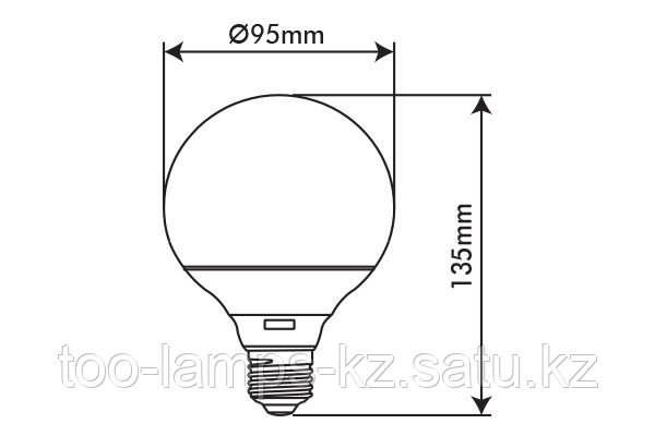 Светодиодная лампа VO/BASIS/11W/SMD/E27/2700K/G95/CBOX, фото 2