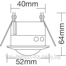 Датчик движения MS04/800W/WHT/RECESSED, фото 2
