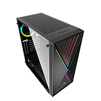 Компьютерный корпус Wintek XGame T-5618 TG, ITX/ATX, USB 1*3.0/2*2.0, HD-Audio+Mic, 0,5mm, 1*ARGB fan+contr