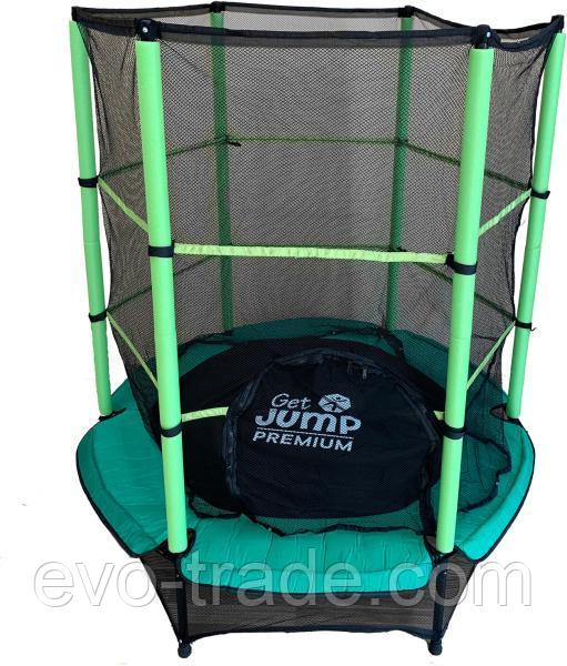 Батут для детей с защитной сеткой  Get Jump Green 140 см