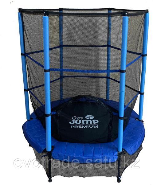 Детский батут Get Jump Blue 140 с защитной сеткой