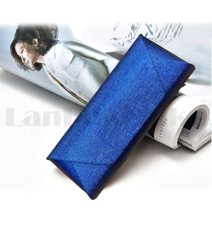 Чехол футляр каркасный для очков на магните вертикальный синего цвета длина 16,5 см - фото 7 - id-p88360502