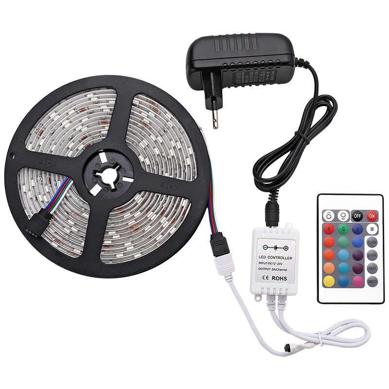 Светодиодная LED лента SMD 5050 60D IP65 разноцветная RGB с комплектом