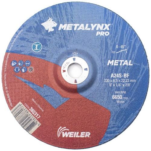 Круг шлифовальный Metal 230 х 6,5 х 22,23 Metalynx PRO A30S-BF (Weiler Abrasives, Slovenija)