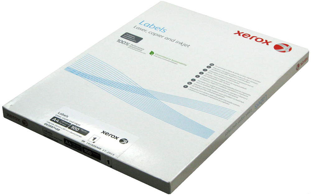 Самоклеющаяся бумага для лазерной печати А4 210 х 297мм Xerox100листов