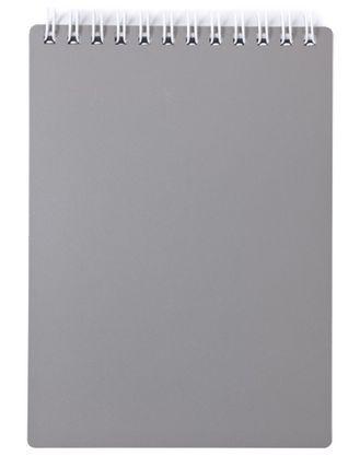 Блокнот "Hatber", 80л, А7, клетка, пластиковая обложка, на гребне, серия "Metallic Серый