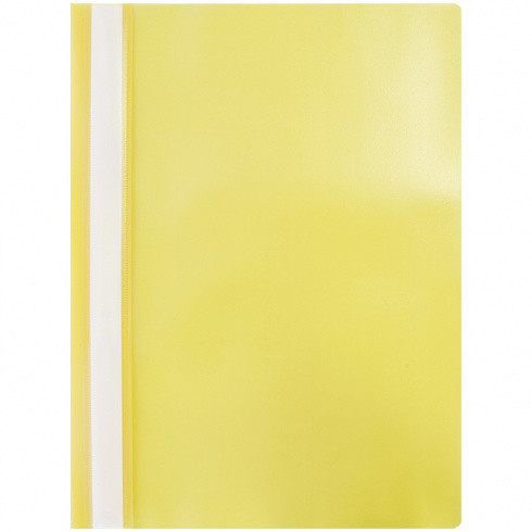 Папка-скоросшиватель пластик. А4, 120мкм, желтая с прозр. верхом