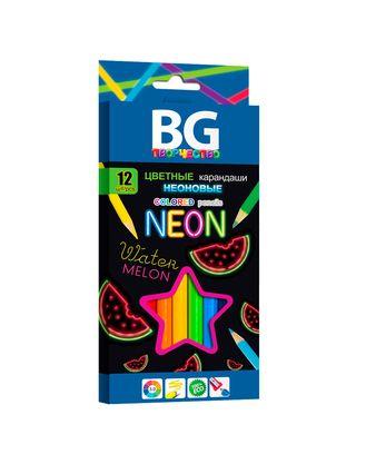 Карандаши "BG", 12 цветов, серия "Neon", в картонной упаковке