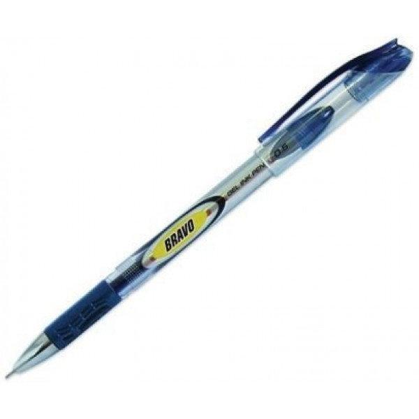 Ручка гелевая Bravo синяя, игольчатый пишущий узел 0,5мм, Berlingo