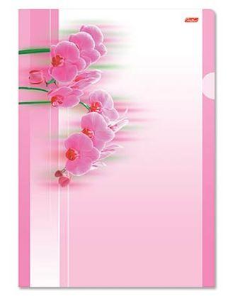 Папка-Уголок Пластиковая А4ф Hatber 180мкм-Розовая орхидея-