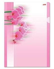 Папка-Уголок Пластиковая А4ф Hatber 180мкм-Розовая орхидея-