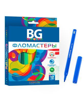 Фломастеры "BG", 12 цветов, серия "Carnival", в картонной упаковке