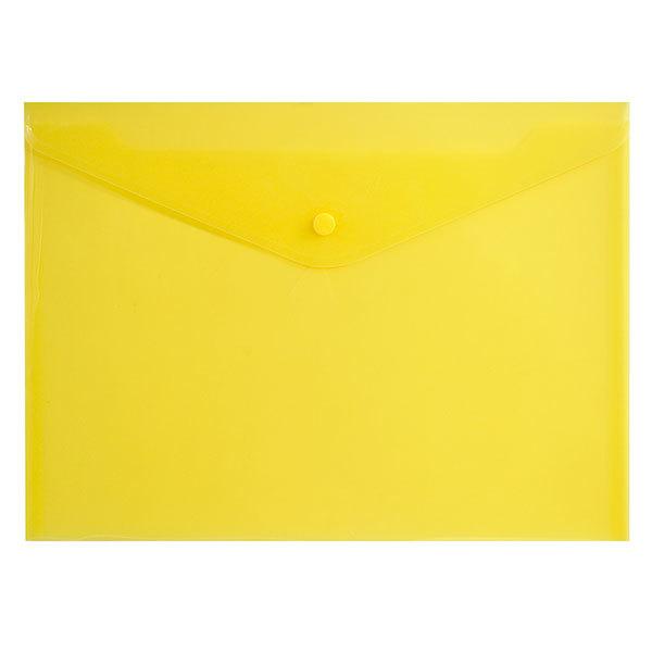 Папка-конверт Пластиковая на кнопке А4ф Спейс180мкм Желтая