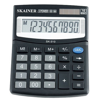 Калькулятор Skainer 10-разрядный 100*124*32мм, черный