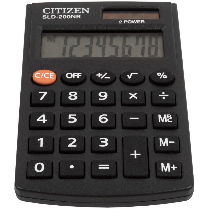 Калькулятор карманный "Citizen SLD-200NR", 8 разрядов, черный