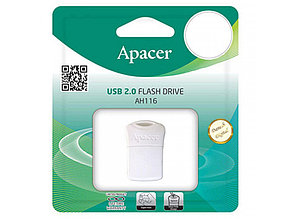 Флешка USB Apacer AH116, 32GB, Белый flash AP32GAH116W-1, USB 2.0, white